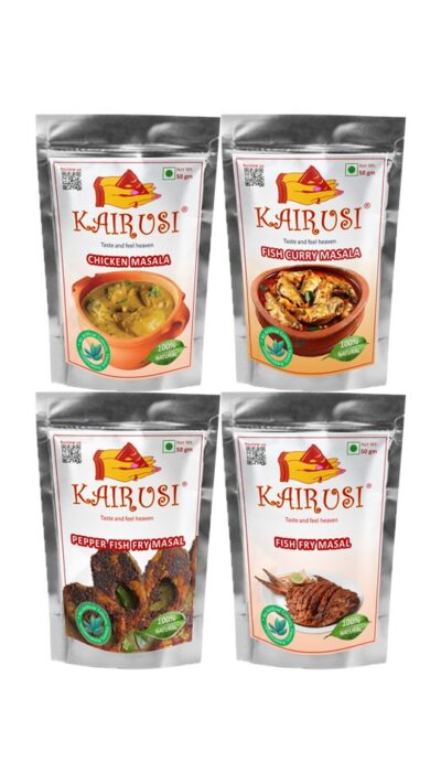 Kairusi Combo Pack Chicken Masala, Fish Curry Masala, Pepper Fish Fry Masala and Fish Fry Masala